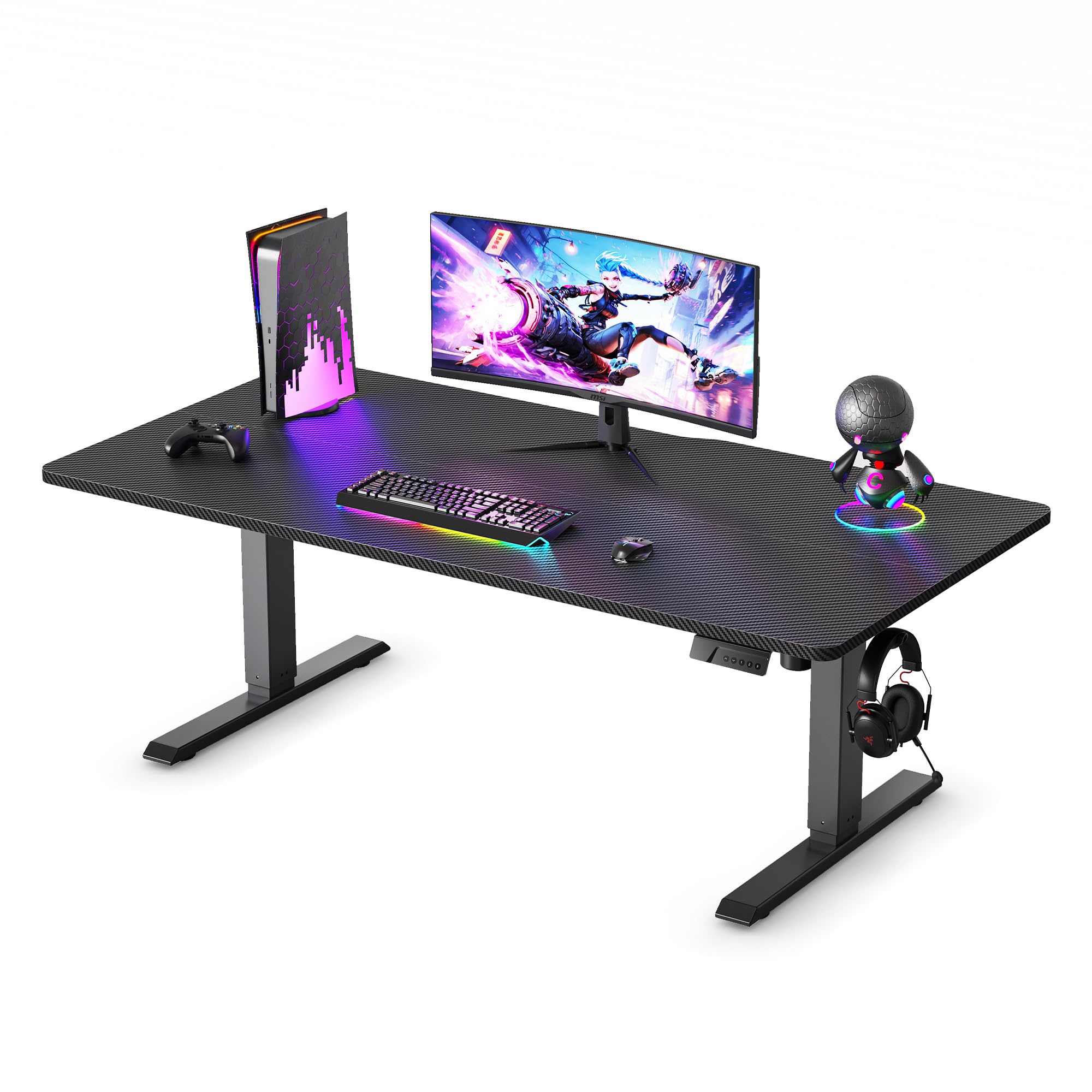 Amazon | FEZIBO 昇降デスク ローデスク 高さ48-72cm 幅100cm オフィス